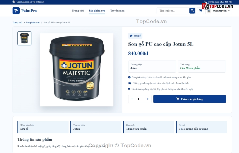 Paint,web bán sơn,website dự án